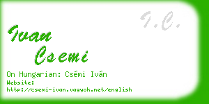 ivan csemi business card